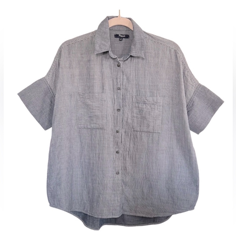 Madewell Courier Button-Down Shirt in Lilydale Blue Stripe, XXS